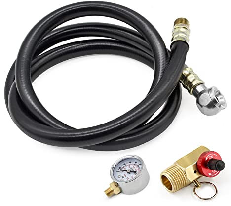BokWin Kit di ricambio per tubo dell'aria, collettore del serbatoio dell'aria, manometro da 5,1 cm, tubo del serbatoio dell'aria da 1,2 m per riparazione compressore d'aria