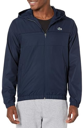 Lacoste Veste de tennis zippée à capuche pour homme, Marine/Marine, M