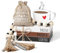 6 Mini Coffee Bar Accessories - Coffee Sign, Tiered Tray, Wooden Book Stacks, Rustic Farmhouse Table Sign