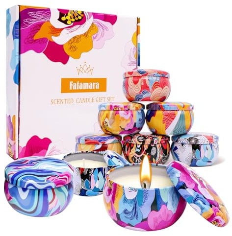 Scented Candle Gift Set, 9 Small Tin Can Candles, Candles Gifts for Women, Natural Soy Wax, Multiple Scents, Birthday, Anniversary, Home Decoration, Christmas, Mother's Day Gift