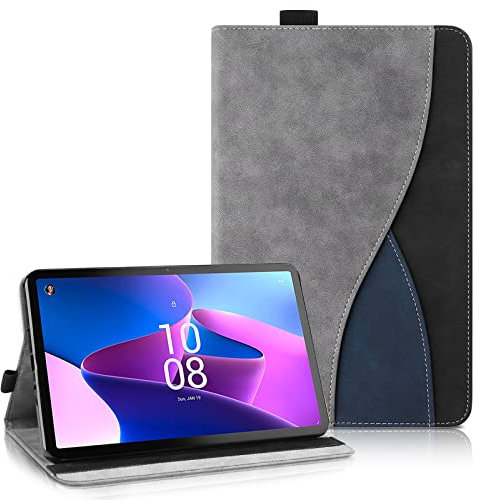 Aswant Custodia Tablet Lenovo Tab M10 Plus (3rd Gen) 10.6 TB128FU/TB125FU, Pelle PU con Funzione Stand, Auto Svegliati/Sonno Cover per Lenovo Tab M10 Plus 10.6 Pollici 2023 (Gray)