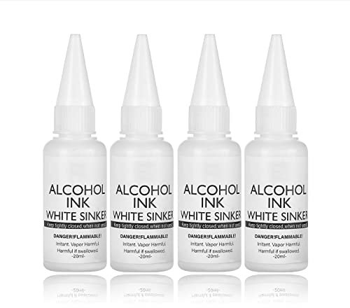 Alkoholtinte Set Schnelltrocknende Tinte auf Alkoholbasis Weiß Alkoholtinte für Epoxidharz Tumbler Fluid-Art Malerei Glas Metall Weiß Alkoholtinte Set für Epoxidharz