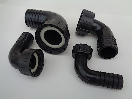 Female 90 deg Hose Tail Connector Water Fitting Polypropylene BSP Fish Pond Choose Size (1 Bsp Female x 25mm)