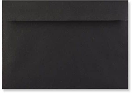 5 x 7 / 133mm x 184mm Coloured Envelopes Great for Greeting Cards, Wedding Invitations, Crafts, Business/Office - Pack of 25 Envelopes (Black Peel & Seal)