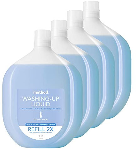 Method Recharge de liquide vaisselle - Eau de coco - Pack économique de 4 x 1 l