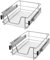 SUBTLETY Teleskopschublade Küchenschrank Organizer aus Metall Küchenschublade Korbauszug mit Führungsschienen Ausziehbare Schrankauszug Schubladeneinsätze für 40cm Breite Küchenschrank (2 Stück)