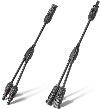 WSPIHO 1 Paar Solarkabel Y Verteiler,1Y2 IP67 Solarpanel Y Stecker,30A 1000V Photovoltaik Steckverbinder Male Female MMF und FFM für Solaranlage