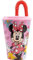 Gobelet avec paille pour enfants Minnie Disney, verre en plastique réutilisable semi-rigide BPA Free capacité 430 ml