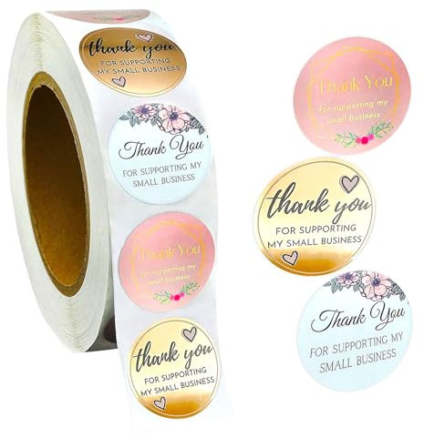 jiuzcare Danke aufkleber 3.8cm Aufkleber Rund Danke Aufkleber Etiketten zum Beschriften Etiketten Marmelade Handmade Aufkleber Weihnachtsaufkleber für Papiertüten für Die Geschenkdekoration