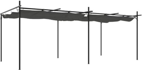 vidaXL Pergola, Pavillon mit Schiebedach, UV-beständig Überdachung Vordach für Garten Terrasse, Gartenpavillon Sonnnenschutz, Anthrazit 589x292x230 cm