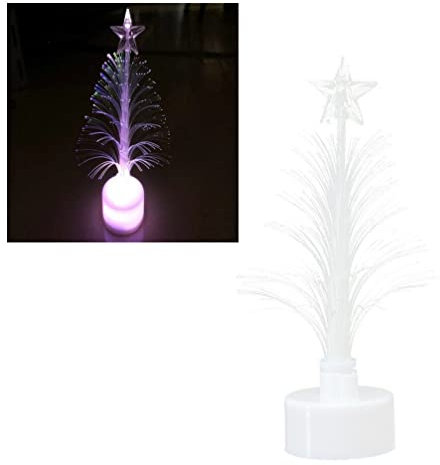 SOLUSTRE 4 Stück Acryl-Mehrfarben-Weihnachtsbaum Tischleuchte Beleuchteter Weihnachtsbaum Mini-Weihnachtsnachtlicht Farbwechsel Weihnachtsbaum Led-Glasfaser-Weihnachtsbaumschmuck