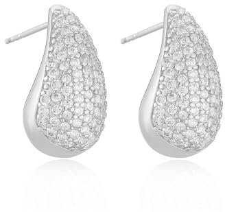 KBRPEY Orecchini a goccia in oro placcato con cristalli scintillanti eleganti orecchini da donna gioielli raffinati per ogni occasione orecchini dorati a forma di goccia con zirconi