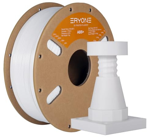 ERYONE Engineering Filament, 1.75 mm 3D Printing Filament, Dimensional Accuracy +/- 0.03mm, Fit Most FDM 3D Printers, ABS Plus White 1kg Spool (2.2LBS)