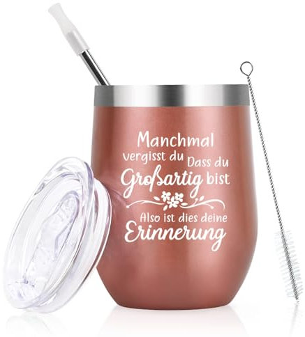 Livole Geschenke für Frauen, Sie, Freundinnen Geburtstagsgeschenk Frau, Beste Freundin Besonderes Geschenk - Manchmal Vergisst Du, Dass Du Großartig Bist - 350ml Doppelwandig Kaffeebecher to go Thermo