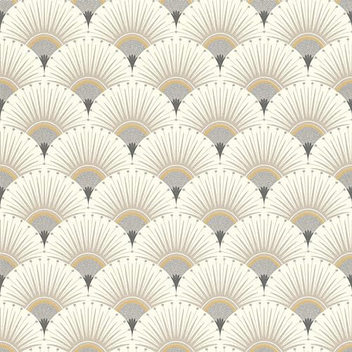 Rasch Papier peint non tissé avec motif art déco blanc et argent - 10,05 x 0,53 m - 637649