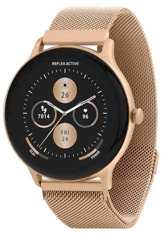 Reflex Active Series 22 Smart Watch for Men & Women Rose Gold 1.38 Fitness Tracker, Calls, Notifications, Heart Rate Monitor, Calorie Counter, Compatible with Android iOS