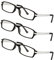 LEXXOO - Hochwertige 3 Pack Lesebrille in Schwarz-Weiss +2,5 Dioptrien - Klare Sicht dank hochwertiger Gläser – Leichtes und modernes Design - Fertiglesebrille für angenehmes Lesen und Arbeiten