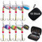 Goture Forellenköder Spinner Angeln Blinker Set, 16 Stück Spinnerköder mit tragbarer Tragetasche, Hartmetallköder, Löffelblatt-Angelköder-Set für Barsch, Forelle, Hecht, Zander, Crappie-Angelgerät
