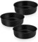 Herogo 6 Inch Cake Tin Set of 3, Non-Stick Stainless Steel Round Cake Pan for Birthday Wedding Baking Layer Dessert, Stainless Steel Core & Non-Toxic Coating, One-Piece Design & 5cm Deep (16cm, Black)