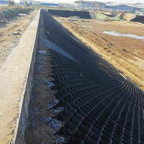 Bodengitter, Böschungsbewehrungsschutz, Untergrundarbeiten, Geogitter, durchlässige Pflastersteine, Polyethylen-Geogitter zum Auffüllen mit Erde, Kies, Beton, Gras, Sand (Farbe: 10 cm, Größe: 200 cm