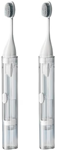 Generic 3-in-1 tragbares Reisezahnbürsten-Set – Faltbares Design mit integriertem Zahnpasta-Etui, weiche Borsten für sanfte Reinigung, ideal für Reisen & Büro (W+W, F)