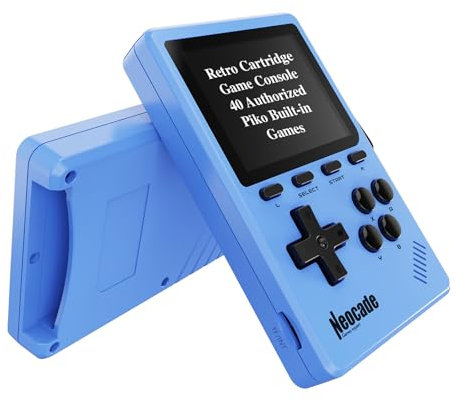 Neocade Consola de Videojuegos Portátil Retro, 40 Juegos Retro con Licencia Pico Preinstalados, Compatible con Cartucho PIKO/GBA - Azul