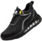 TOLHE Zapatos de Seguridad Hombre Mujer Calzado Seguridad Deportivo Puntera de Acero Antideslizantes Ligero Zapatos de Cocina Hombre Negro Plata 36EU
