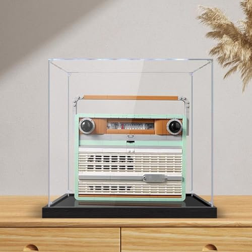 Espositore in acrilico, compatibile con blocchi radio vintage Lego 10334, base spessa antipolvere, organizer per regali da collezione (solo scatola) (2 mm)