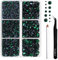 BEADSLAND pedreria hotfix,4000 PCS piedras verde strass termoadhesivas diamantes cristales para manualidades,Kit mixto de 6 tamaños con lápiz de cera y pinzas,SS6-SS30,Verde Esmeralda Rhinestones