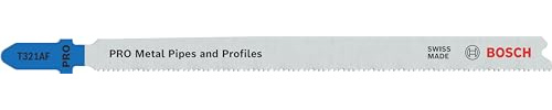 Bosch 25x PRO Metal Pipes and Profiles T321AF Jigsaw Blade | for Metal pipes and profiles, Steel sheets, Length 132 mm, Professional Accessory Jigsaw