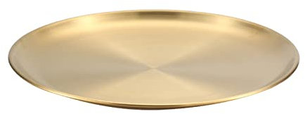 AKTOUR Set di teglie da forno extra large in acciaio, teglie rotonde per pizza, torte, biscotti, resistenti, resistenti, in acciaio inox, 10 x 18 (oro, B)