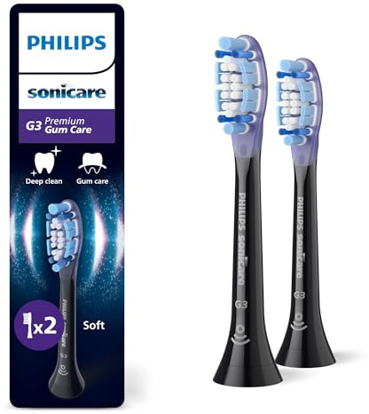 Philips Sonicare HX9052/88 G3 Premium Zahnbürstenköpfe, Schwarz, 2 Stück