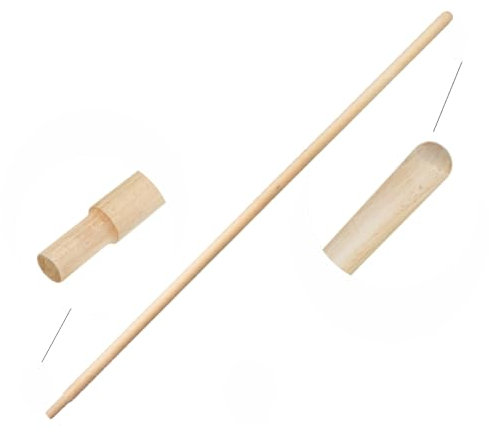 woplus Manche en bois de 150 cm - Sans filetage - Pour balai ou outils de jardin - Longueur : 150 cm
