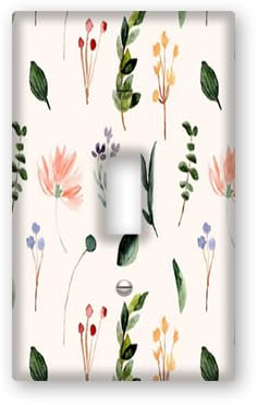 Horienteeon Bonita placa decorativa floral para interruptor de luz, 1 banda, cubierta decorativa para interruptor de luz, placa de pared rústica, cubierta de placa de interruptor para el hogar,