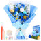 ENCHOL Crochet Kit for Beginners Adults, Blue Rose Bouquet Beginner Crochet Kit, Complete Flower Crochet Kits for Starters with Step-by-Step Video Tutorials for DIY Craft Creations