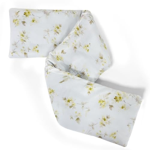 UNCN Cervicales - Cuscino termico lungo per collo a microonde, sfoderabile, borsa dell'acqua calda per microonde, semi di lino, noccioli di ciliegia (giallo)