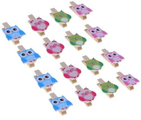 Alipis 40 Stück Teiliges Kleine Holzklammern mit Eulen Design Umweltfreundliche Foto Clips für Dekoration Vielseitig als Deko Vogel Clip und Lebensmittelverschluss Leicht und Praktisch