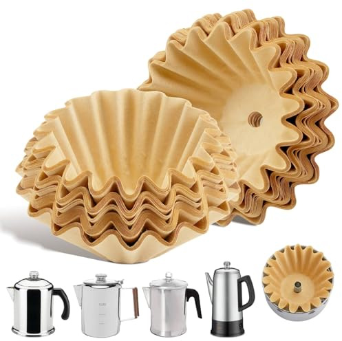 150Pcs Unbleached Percolator Filters for COLETTI & Farberware 8/12 Cup