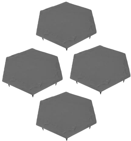 BONKZEBU 4 Stück Erdspieße, Dekorative Trittsteine für den Außenbereich, Gehweg, Gartensteine, Set, Wetterbeständig (Grau)