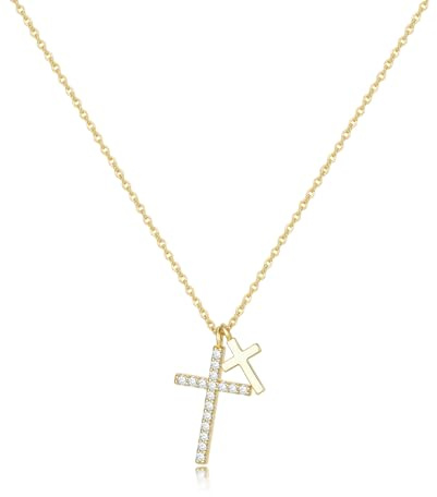 TempBeau Damen Kette Herz Infinity Kreuz Tropfen | Zeitlose Designs für jeden Anlass, Herz Infinity Kreuz Tropfen, Edle Geschenkverpackung, Silber & Gold verfügbar