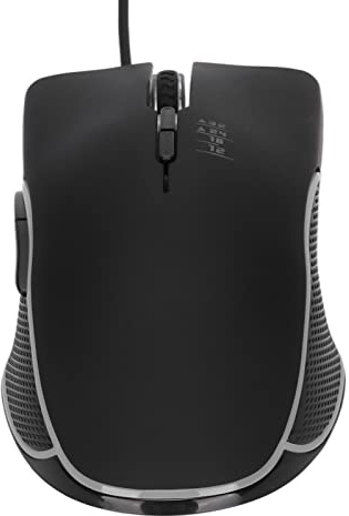 Vvikizy Kabelgebundene Maus, Optische Gaming-Maus mit 4-Farbiger Hintergrundbeleuchtung, Ergonomisches Design, 7 Tasten 3200 DPI, mit Gaming-Chip, für 7 8 10 Vista 32 Bit (Schwarz)