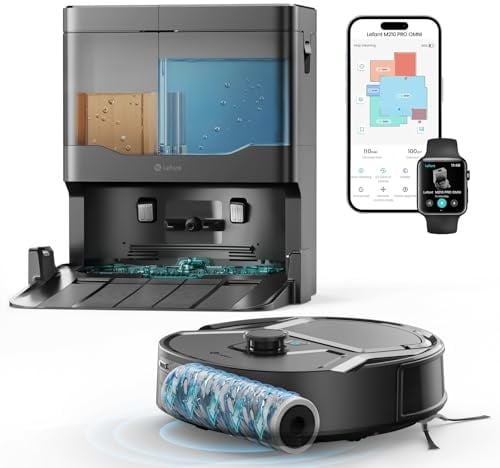 Lefant M210 PRO OMNI Robot Aspirapolvere Lavapavimenti Rullo 20000Pa Grigio | Rullo con Acqua Pulita e Base Multifunzione: pulizia continua del rullo, separazione acqua sporca e manutenzione automatica.