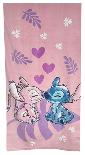 Theonoi Disney Lilo und Stitch Kinder Handtuch Badetuch Strandtuch Duschtuch 70x140 cm 100% Baumwolle für Mädchen – Öko Tex Standard