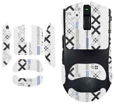 OAZSWGG für Razer Viper V4 Pro Mouse Grip Tape, Anti-Rutsch Schweißresistent Gaming Grips, Professionelle Präzisionsschnitt Selbstklebende Traction Pads, Weiß