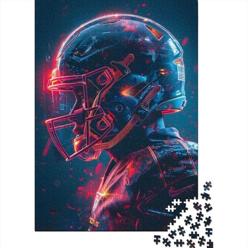 Neon Gridiron Glory Adult 1000-Piece Jigsaw Puzzle, 52x38cm/1000pcs, to Finish in A Few Relaxed Sessions; Low-dust White Pieces for Sorting