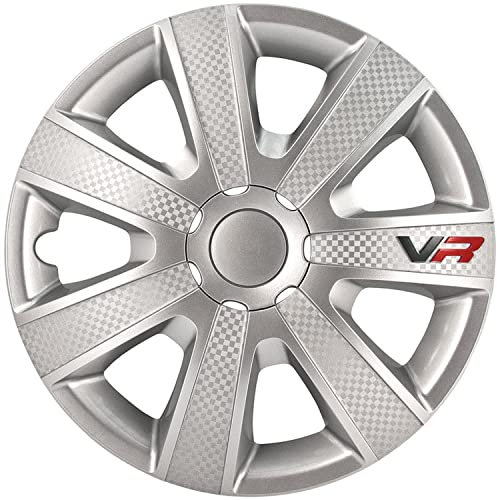 AUTO-STYLE Satz Radzierblenden VR 15-Zoll Silber/Karbon-Look/Logo