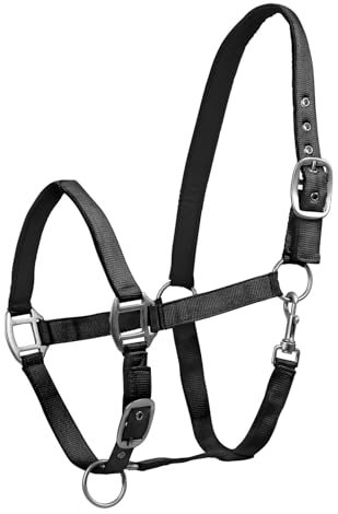 Waldhausen Perlonhalfter Satin, schwarz, Shetty