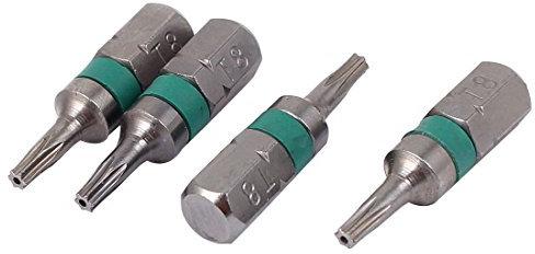 sourcing map T8 Sechskant Magnetik Torx Sicherheit Schraubendreher Bit Grau 4 Stück DE de