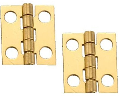 Stanley Solid Brass Miniature Narrow Hinge, 3/4 Long x 5/8 Open (2 Pairs)