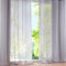 SIMPVALE 2 Stücks Voile Vorhänge zu Gürtelschlaufe transparent Vorhänge Fenster Balkon aus Tüll Breite 140cm, Polyester, Grau, Höhe 225cm